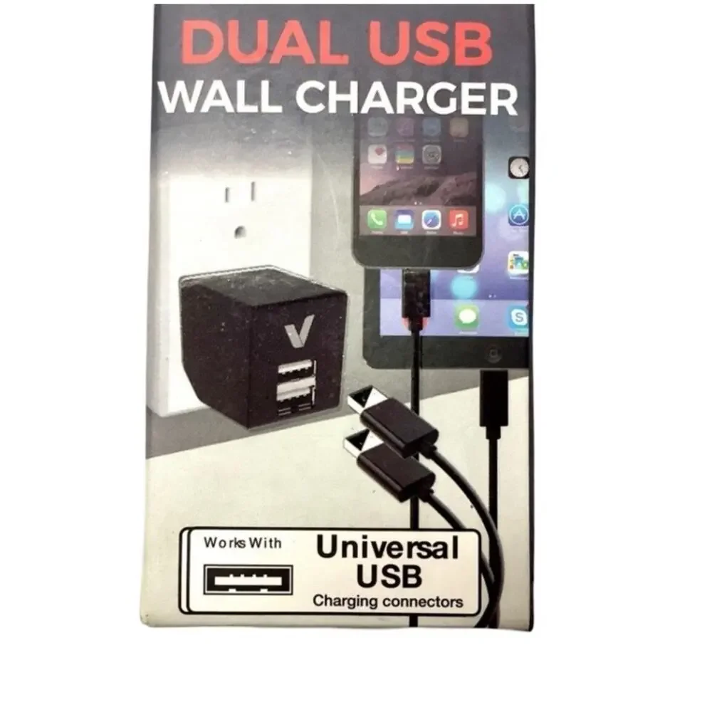 Vibrant Wall Charger, Dual USB, Blister Pack